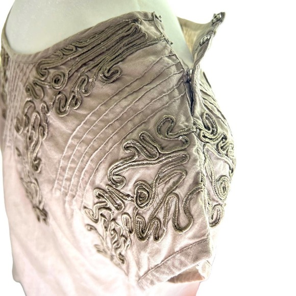 Free People Tan / Nude Embroidered Quills Cropped Top Size Small - Picture 9 of 16